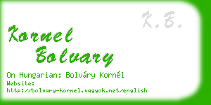 kornel bolvary business card